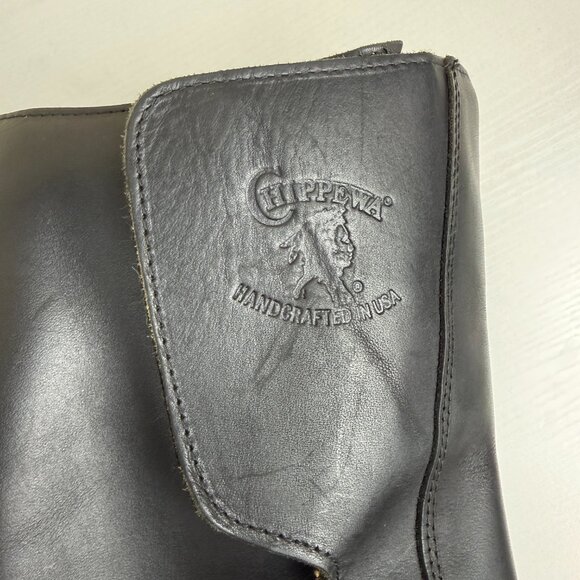 EUC Chippewa Rally Motorcycle Boots in Black Odessa Leather Model 27862 main image 8